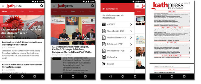 Die neue Kathpress-APP - ab sofort verfügbar für iOS und Android / Katholische Presseagentur Kathpress / Agentur Zeitpunkt Die neue Kathpress-APP - ab sofort verfügbar für iOS und Android